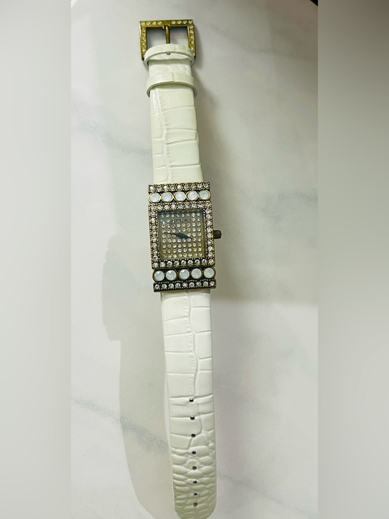Heidi Daus “Timeless Fashion ” Pave’ Crystal Leather Swarovski Crystals Watch main image 8